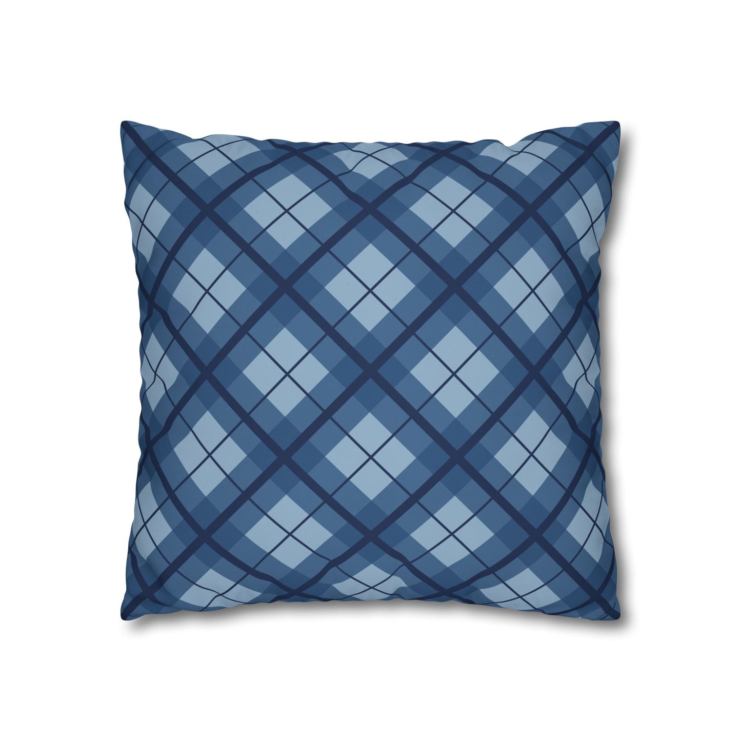 Plaid Poly Canvas Pillowcase, Cozy Home Decor, Throw Pillow, Couch Cushion, Living Room Accent, Nautical Gift, Birthday Decor