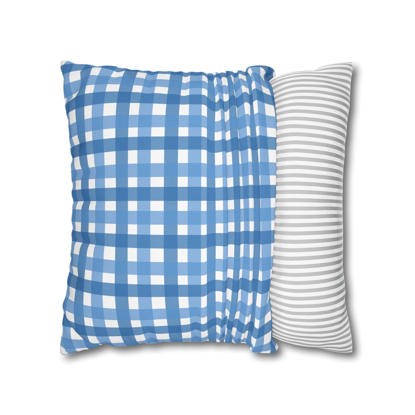 Charming Blue Gingham Pillowcase - Cozy Home Decor, Rustic Cabin Accent, Seasonal Gift, Living Room Accessory, Farmhouse Decor