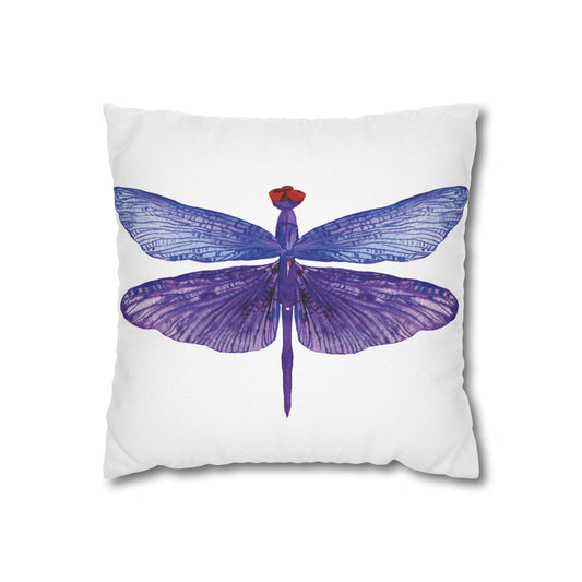 Vibrant Purple Dragonfly Decorative Pillowcase, Home Decor Accent, Gift for Nature Lovers, Throw Pillow, Summer Vibes, Unique Interior