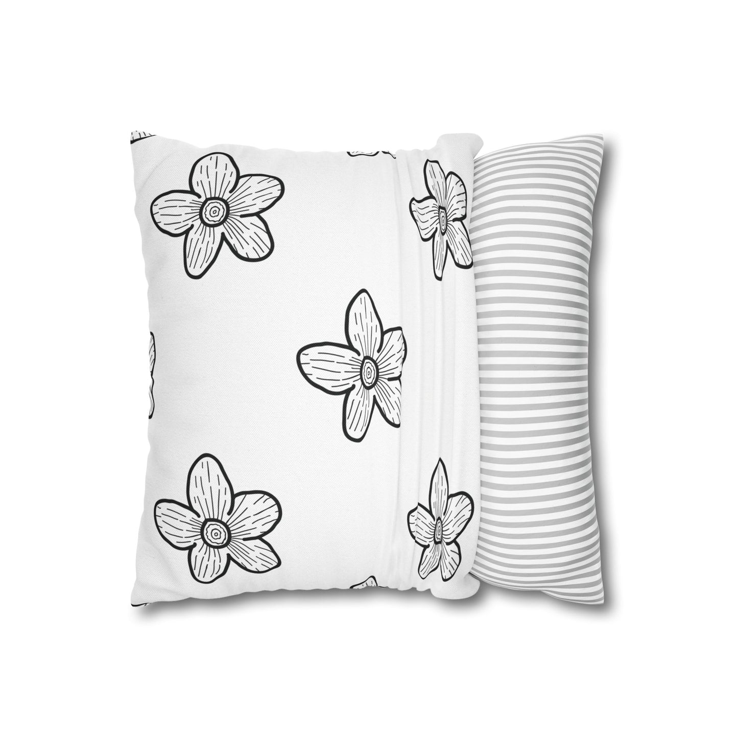 Chic Black and White Dragonfly Pillowcase, Home Decor, Floral Accent, Gift for Nature Lovers, Modern Bedroom, Relaxing Atmosphere