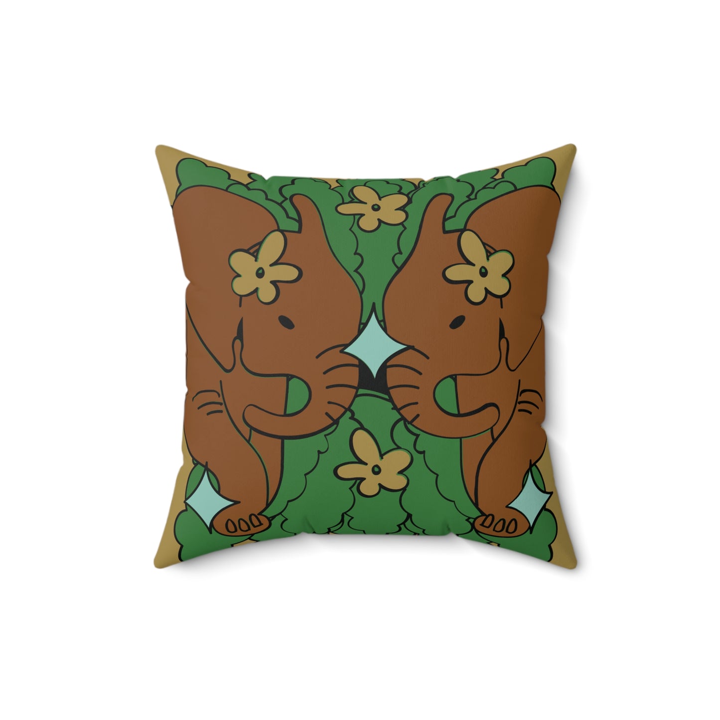 Tropical Rustic Animal Print Pillow, Elephant Decor, Tiger Stripe Cushion, Bohemian Home Accent, Wildlife Throw Pillow