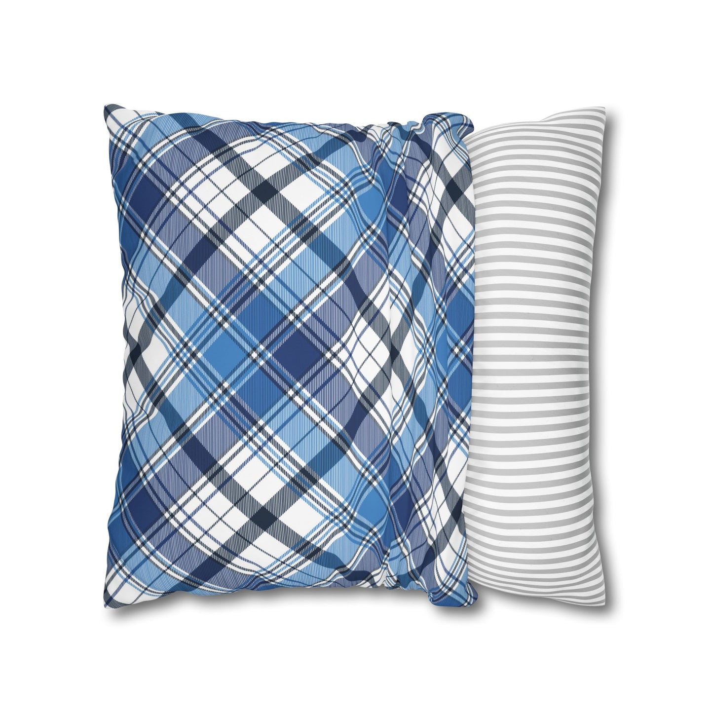 Plaid Decorative Pillowcase Cover, Cozy Home Accent, Throw Pillow, Bedroom Decor, Gifts for Him, Holidays, Blue Check Pattern
