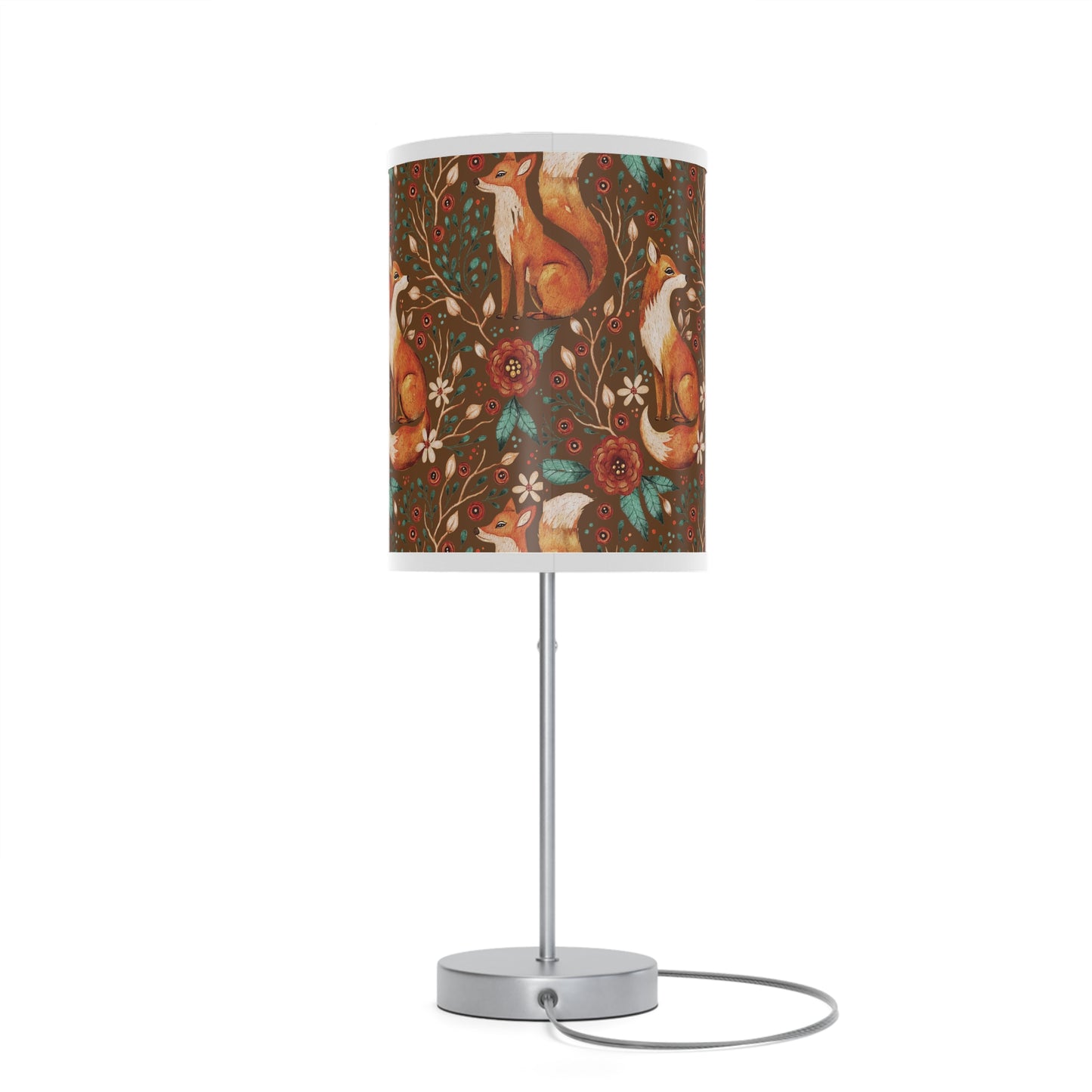 Whimsical Fox Floral Table Lamp - Stylish Decorative Lighting for Cozy Spaces - Mocha
