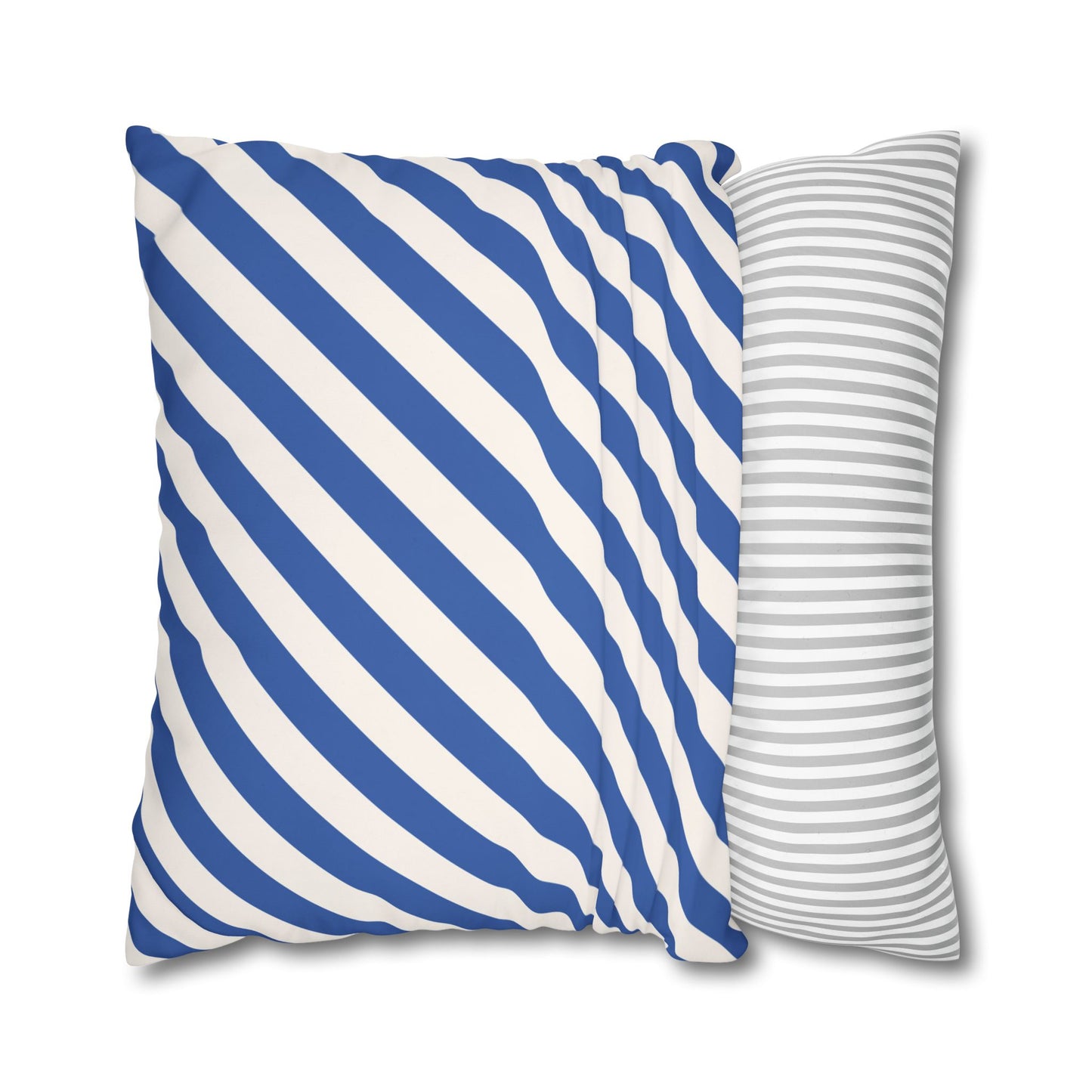 Nautical Striped Pillowcase, Coastal Decor Pillow Cover, Blue and White Throw Pillow, Beach House Accent, Home Gift Idea