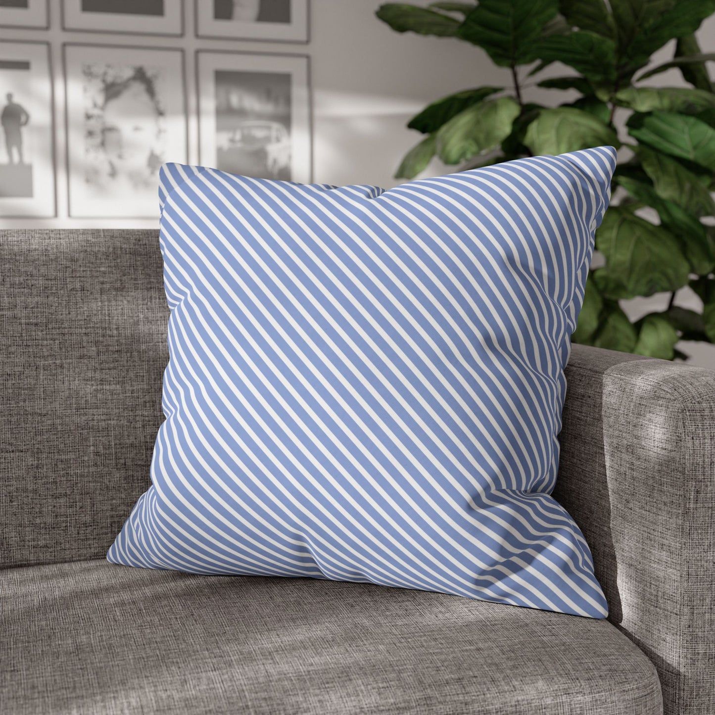 Blue Stripe Decorative Pillowcase, Cozy Throw Cushion Cover for Living Room, Home Decor, Gift for Housewarming, Birthday