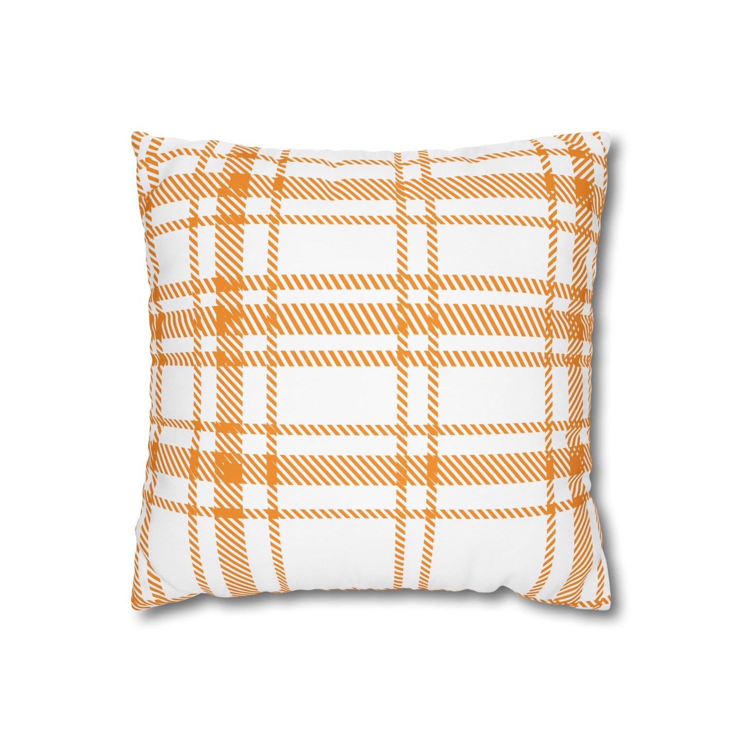 Cozy Plaid Pillowcase | Soft Square Canvas Cushion for Home Decor, Farmhouse Style, Living Room, Seasonal Gift, Wedding Decor