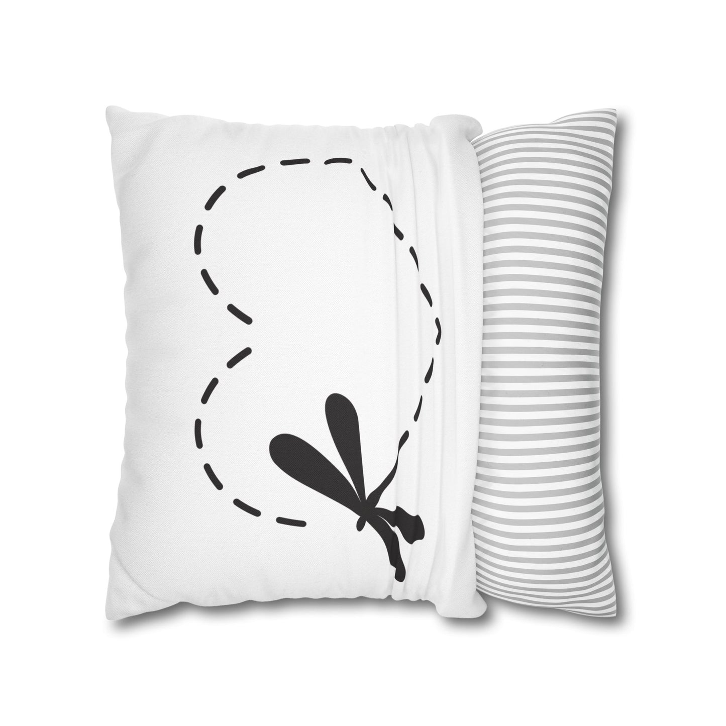 Charming Black and White Loving Heart Dragonfly Pillowcase - Cozy Home Decor, Modern Accent, Gift for Nature Lovers, Spring Vibes, Mother's Day
