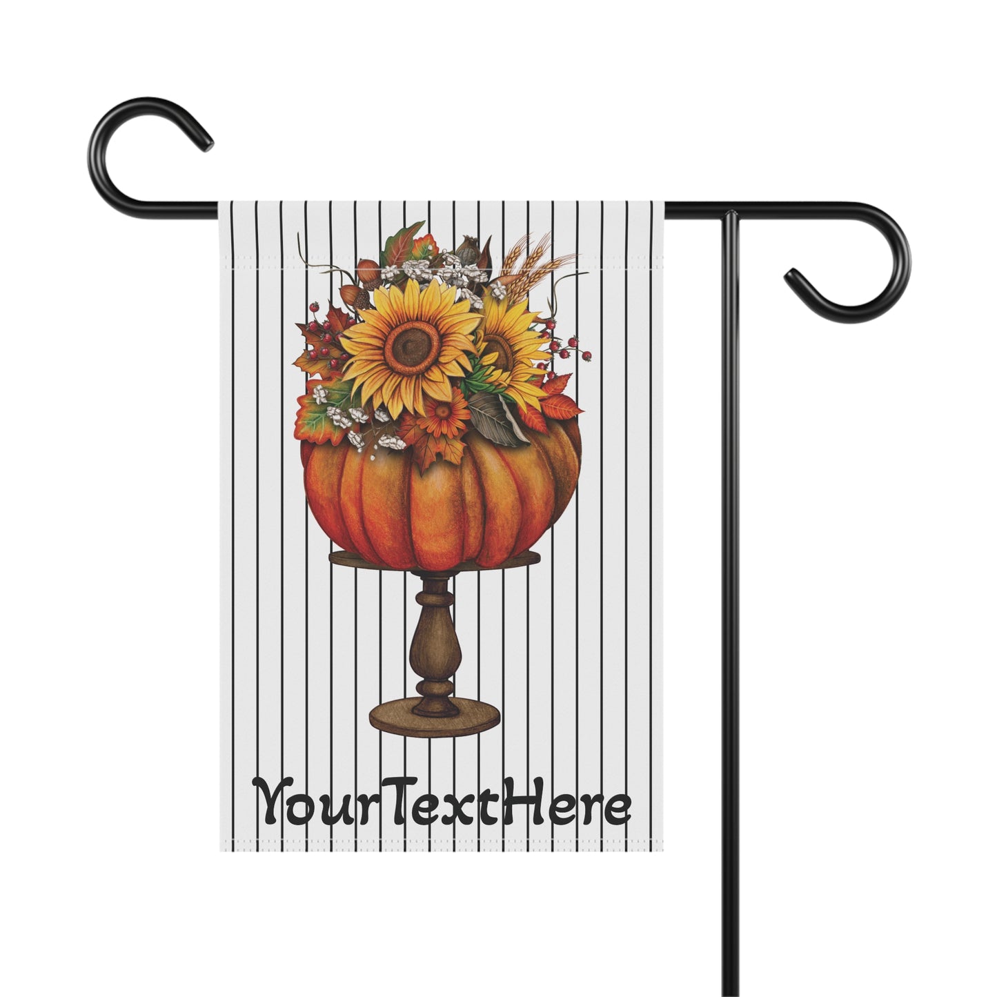 House Banner, Elegant Fall Pumpkin Display, Personalized Garden Flag, Autumn Home Decor, Thanksgiving Outdoor Sign