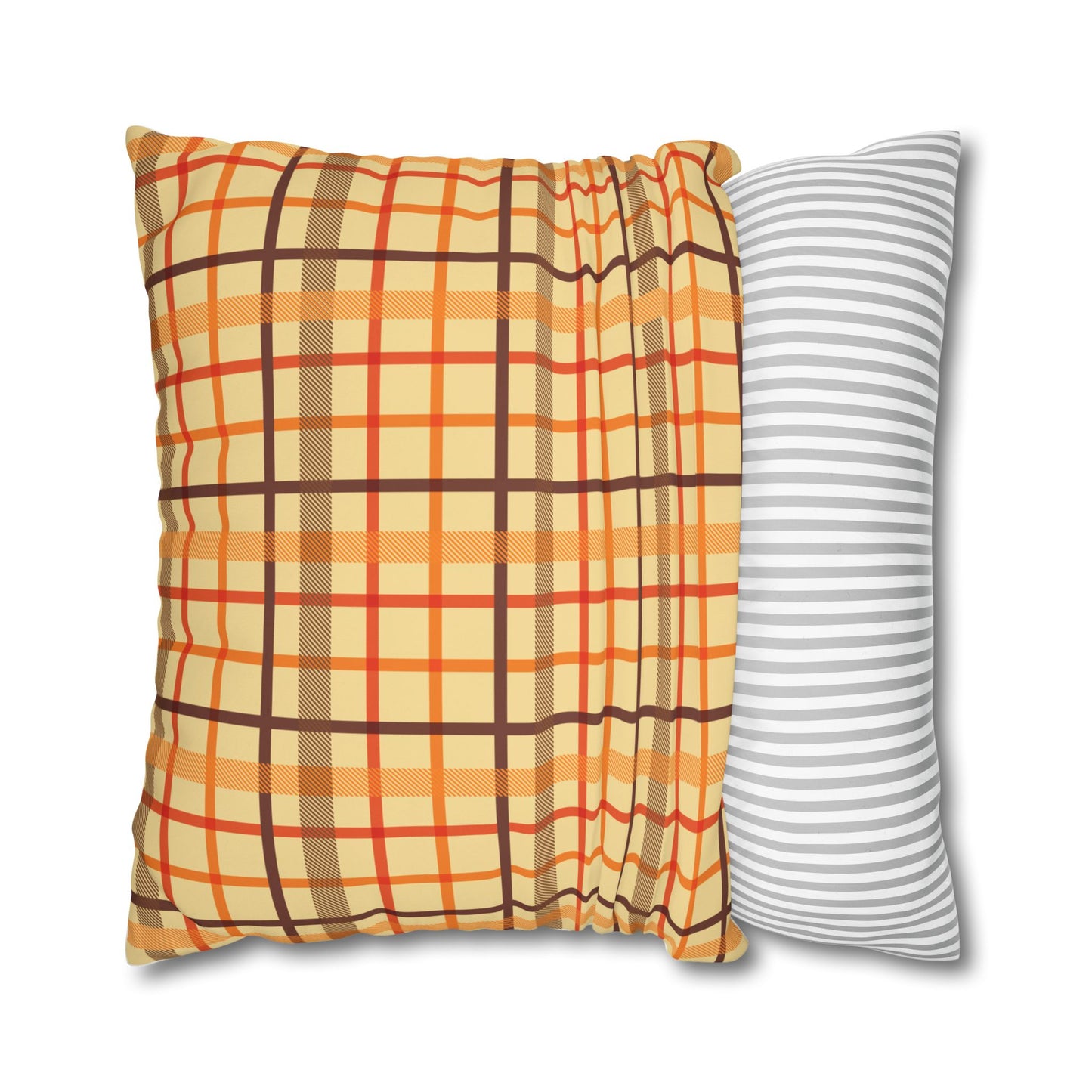 Autumn Plaid Pillowcase, Cozy Home Decor, Gift for Fall, Decorative Cushion Cover, Plaid Throw Pillow, Seasonal Home Accents