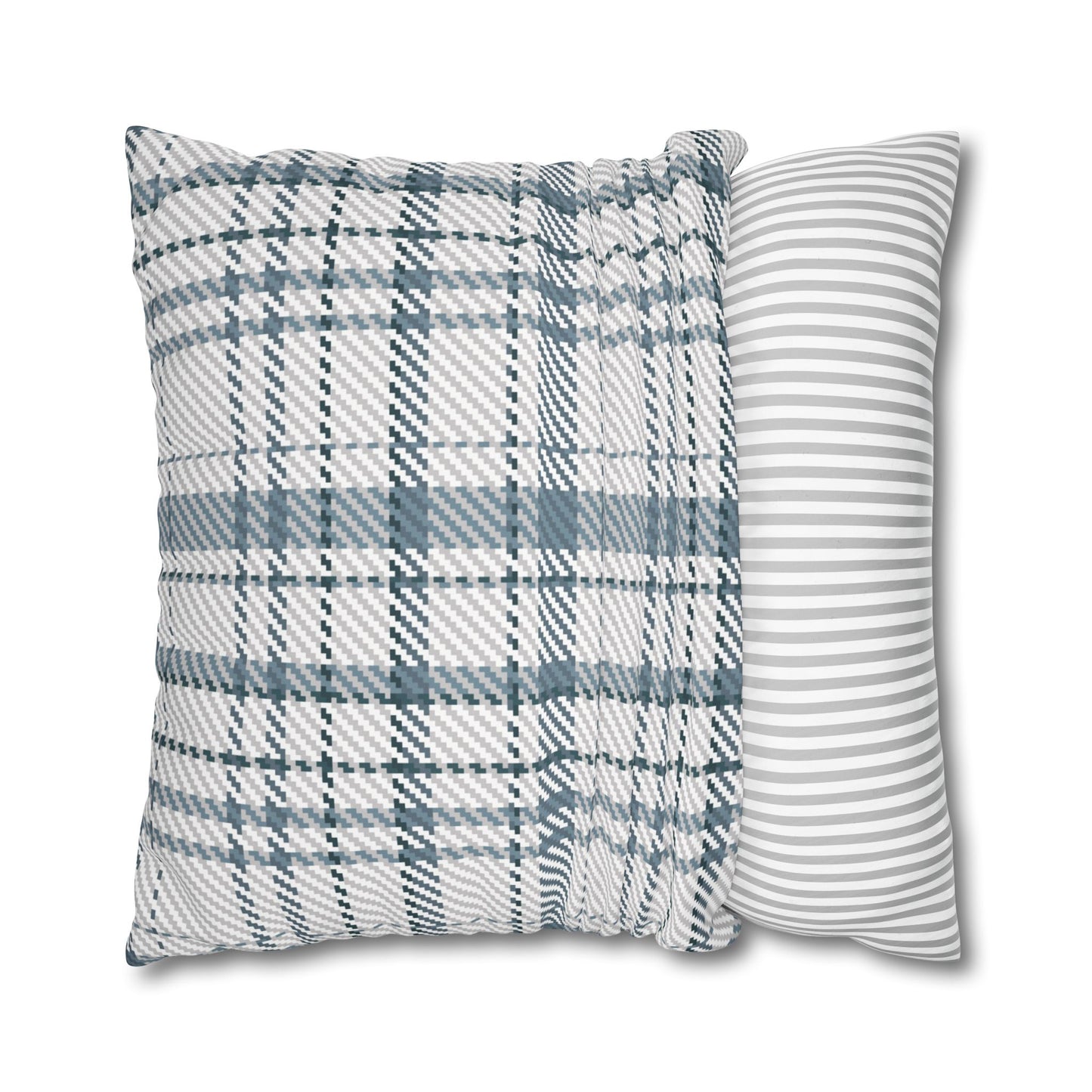 Cozy Blue Plaid Throw Pillowcase