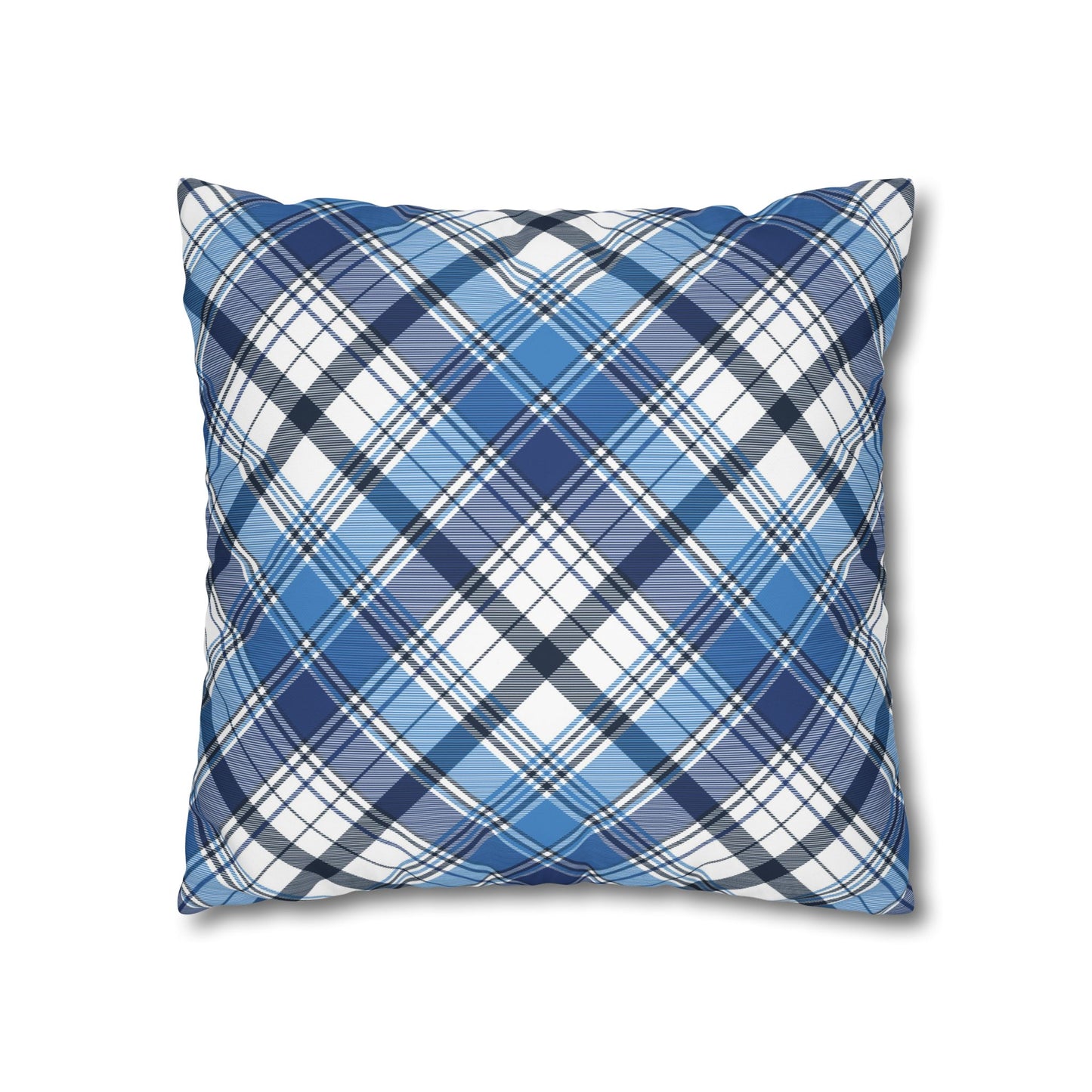 Plaid Decorative Pillowcase Cover, Cozy Home Accent, Throw Pillow, Bedroom Decor, Gifts for Him, Holidays, Blue Check Pattern