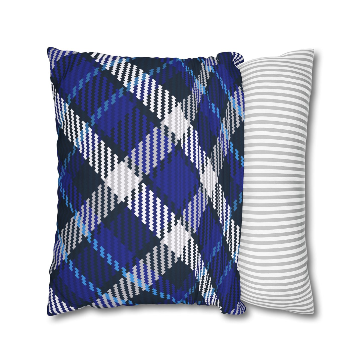 Blue Plaid Throw Pillowcase, Cozy Home Decor, Stylish Cushion for Living Room, Gift for Housewarming, Modern Accent Pillow