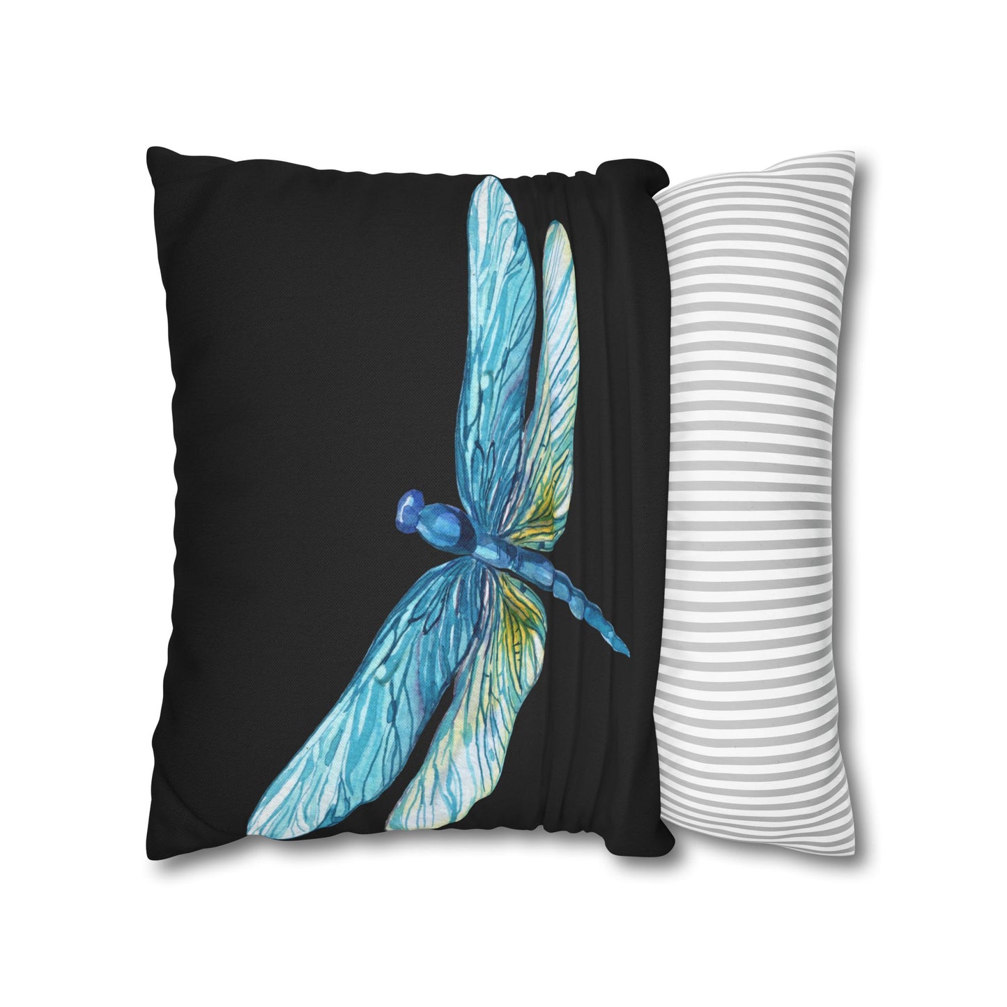 Midnight Sky and Turquoise Dragonfly Decorative Pillowcase, Home Decor, Living Room Accent, Gift for Nature Lovers, Bird Lovers, Boho Home