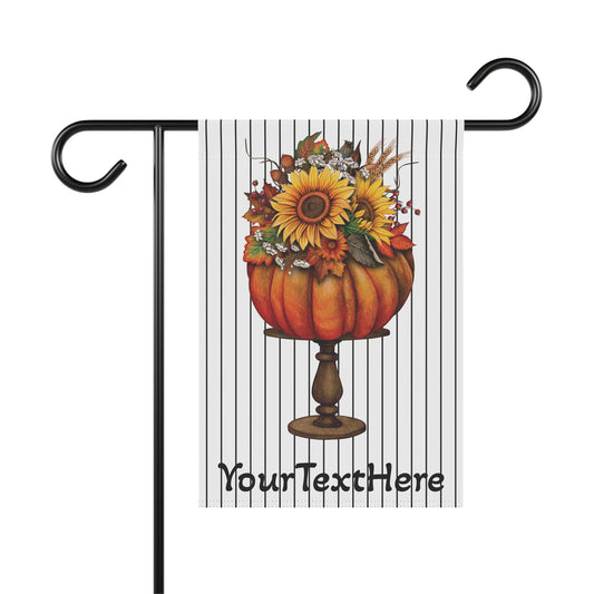 House Banner, Elegant Fall Pumpkin Display, Personalized Garden Flag, Autumn Home Decor, Thanksgiving Outdoor Sign