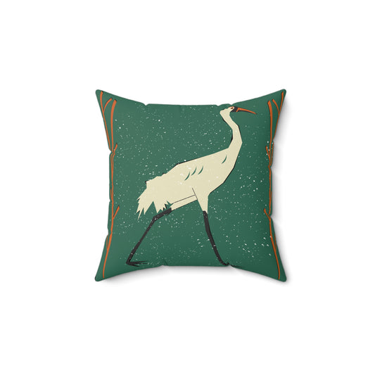 Nature-Inspired Rustic Stork Decorative Pillow, Boho Chic Cushion for Home Decor, Modern and Rustic Accent for Living Room, Gift for Nature Lovers