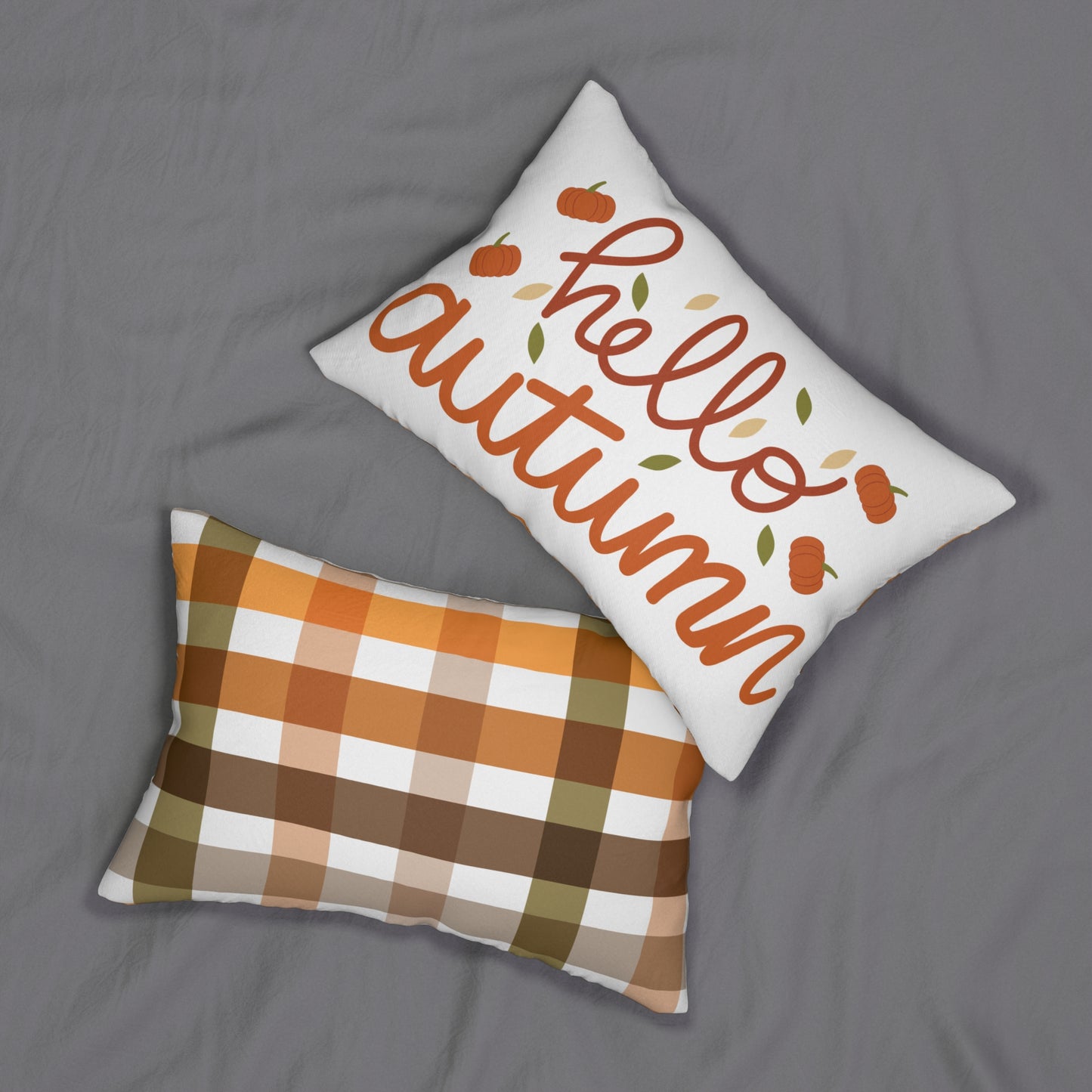 Autumn Vibes Lumbar Pillow, Cozy Home Decor, Fall Accent Pillow, Harvest Season Pillow, Pumpkin Decor, Thanksgiving Gift