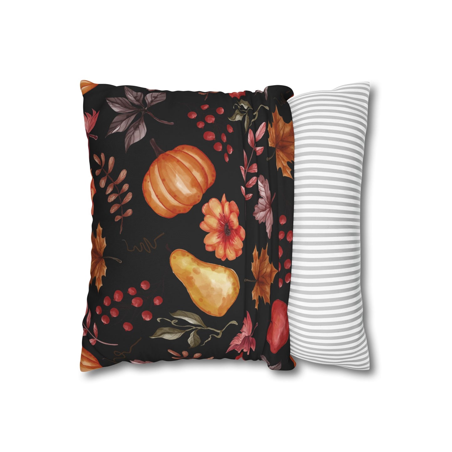 Fall Harvest Decorative Pillowcase, Cozy Home Decor, Autumn Cushion Cover, Thanksgiving Gift, Floral Throw Pillow