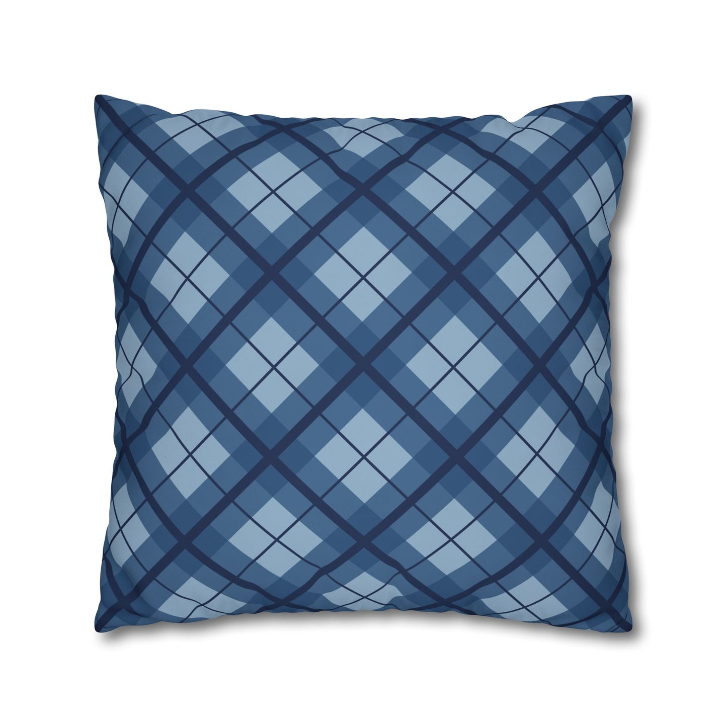 Plaid Poly Canvas Pillowcase, Cozy Home Decor, Throw Pillow, Couch Cushion, Living Room Accent, Nautical Gift, Birthday Decor