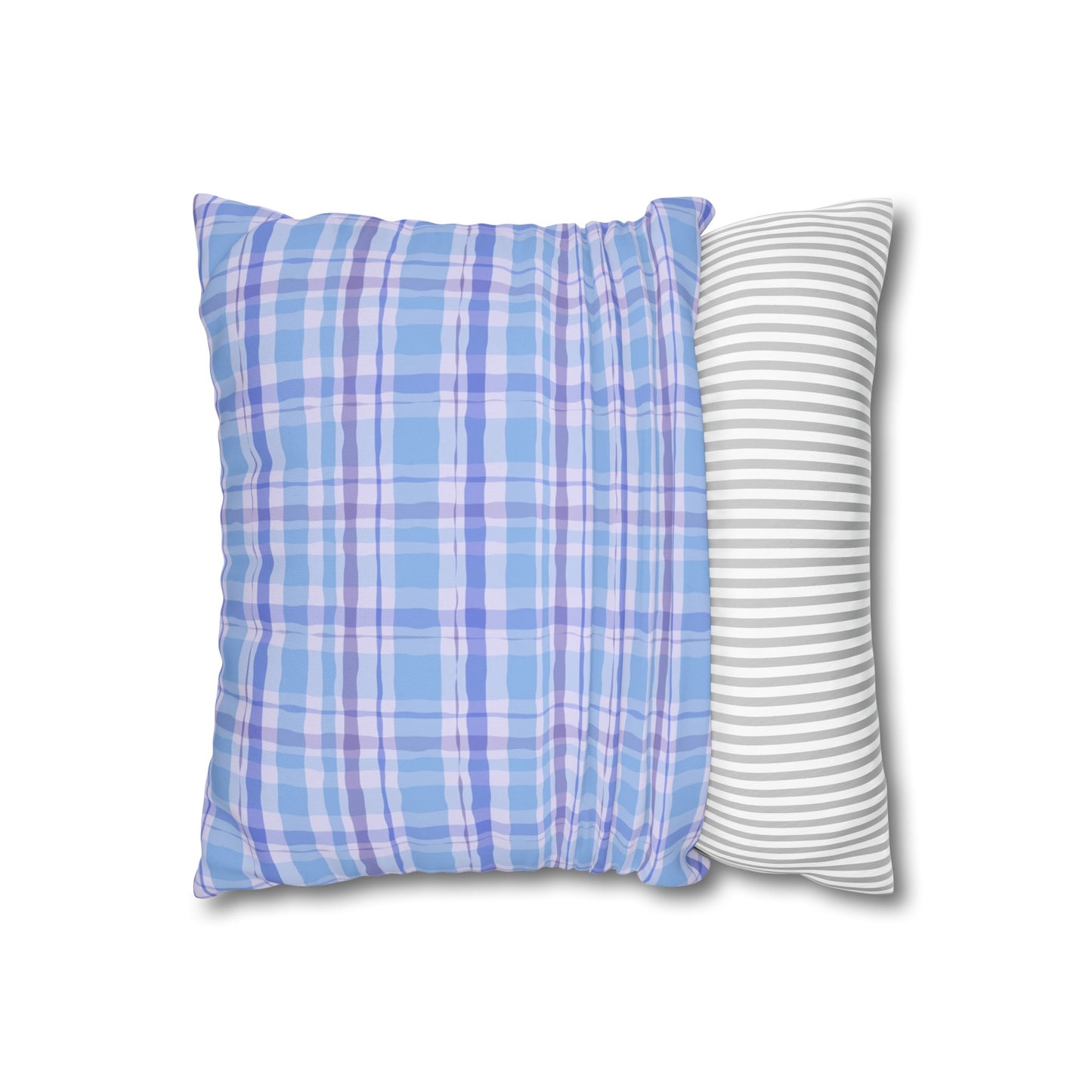 Cozy Blue Plaid Pillowcase, Soft Throw Pillow Cover, Decorative Cushion, Home Decor, Gifts for Her, Farmhouse Style