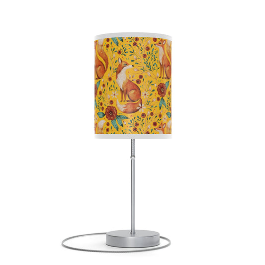 Whimsical Fox Floral Table Lamp - Stylish Decorative Lighting for Cozy Spaces - Yellow