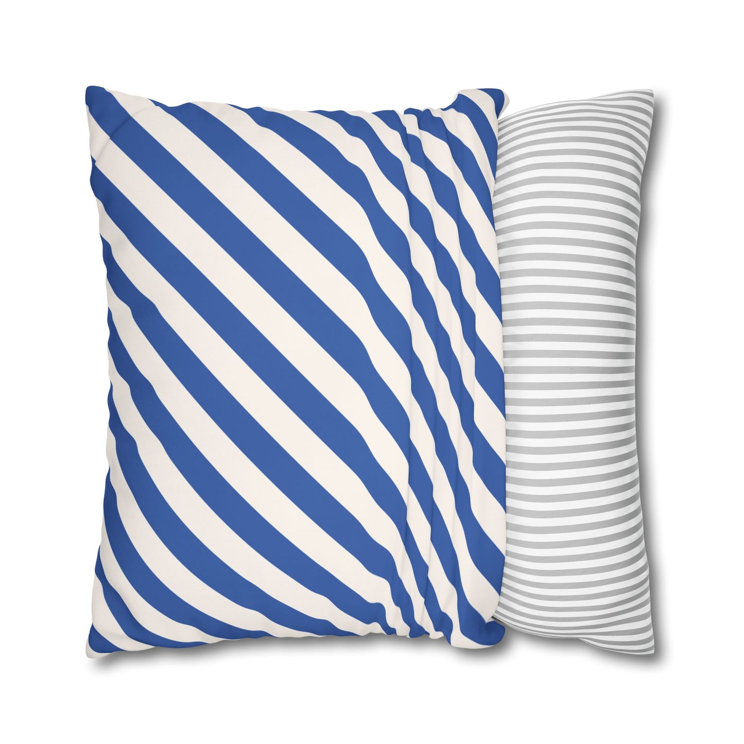 Nautical Striped Pillowcase, Coastal Decor Pillow Cover, Blue and White Throw Pillow, Beach House Accent, Home Gift Idea