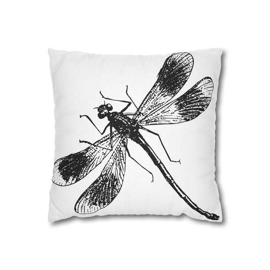 Vintage Dragonfly Pillowcase, Decorative Pillow Cover, Home Decor, Nature Inspired Gift, Boho Room Accent, Eco-Friendly Bedroom Decor