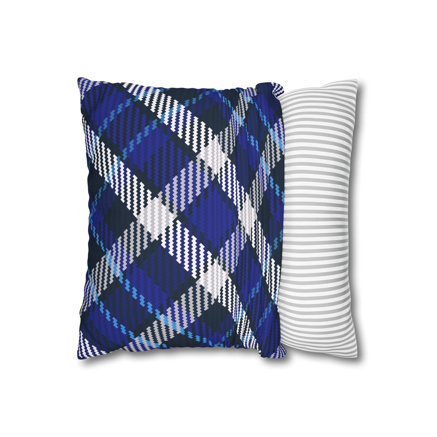 Blue Plaid Throw Pillowcase, Cozy Home Decor, Stylish Cushion for Living Room, Gift for Housewarming, Modern Accent Pillow