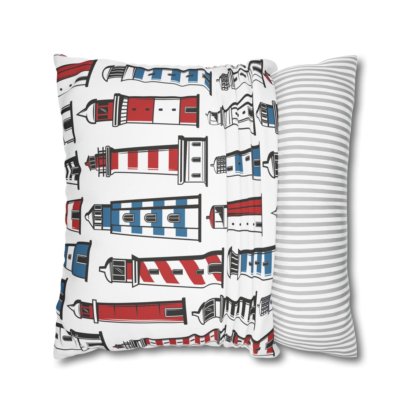 Nautical Lighthouse Pillowcase, Coastal Decor, Beach House Gift, Modern Home Accent, Summer Vibes, Vacation Theme