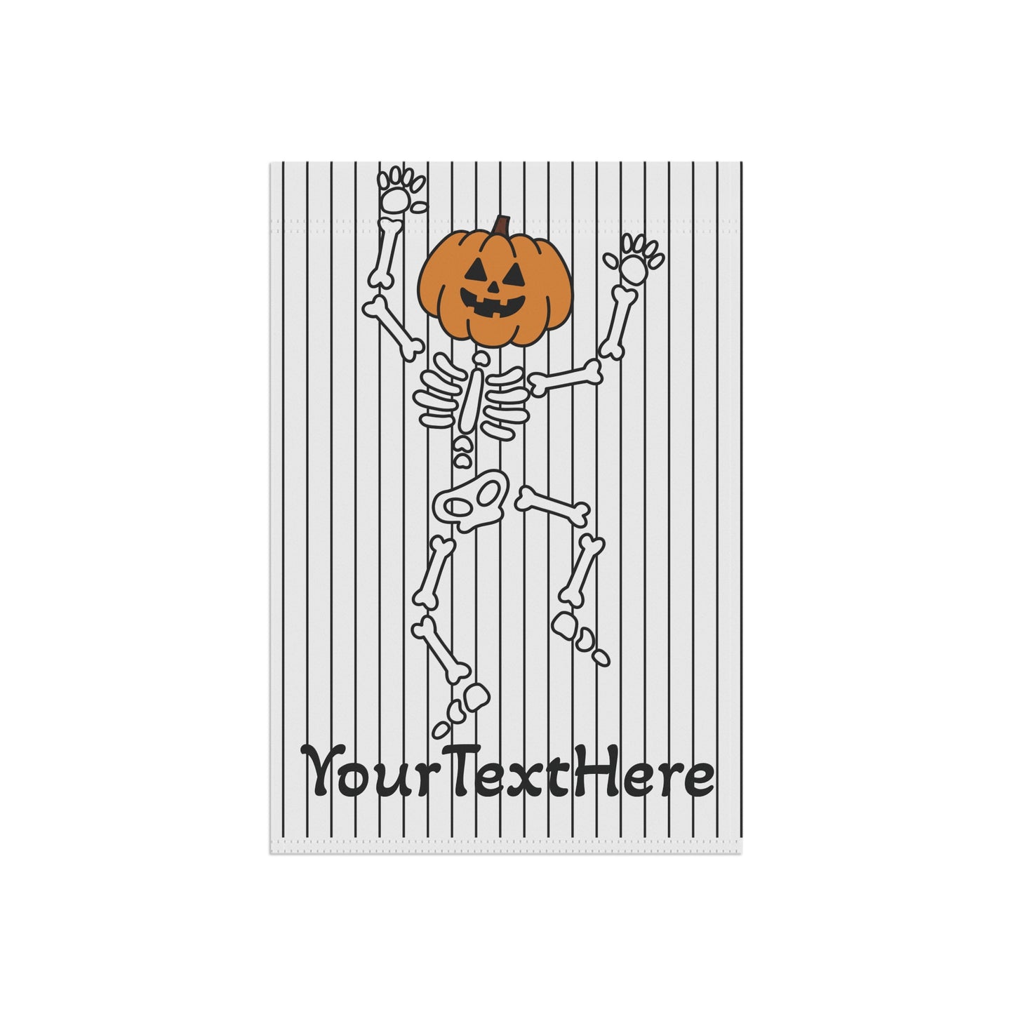 Halloween Garden Banner, Cute Dancing Skeleton Personalized with Last Name, Halloween Decor, Outdoor Flag, Housewarming Gift, Fall Garden
