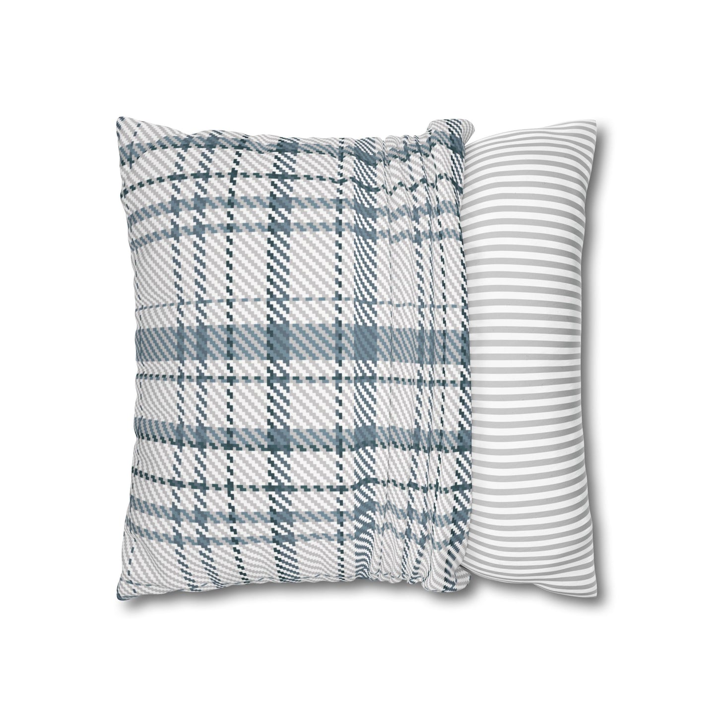 Cozy Blue Plaid Throw Pillowcase