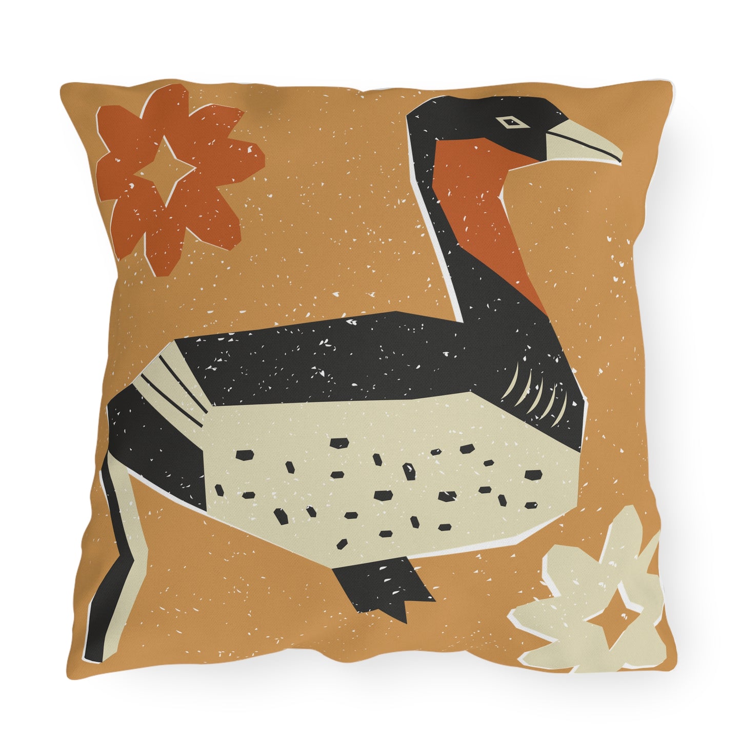 Tribal Design Rustic Goose Stylish Outdoor Pillow for Cozy Settings, Garden Decor, Boho Patio Accessories, Spring/Summer Vibes, Gift for Nature Lovers