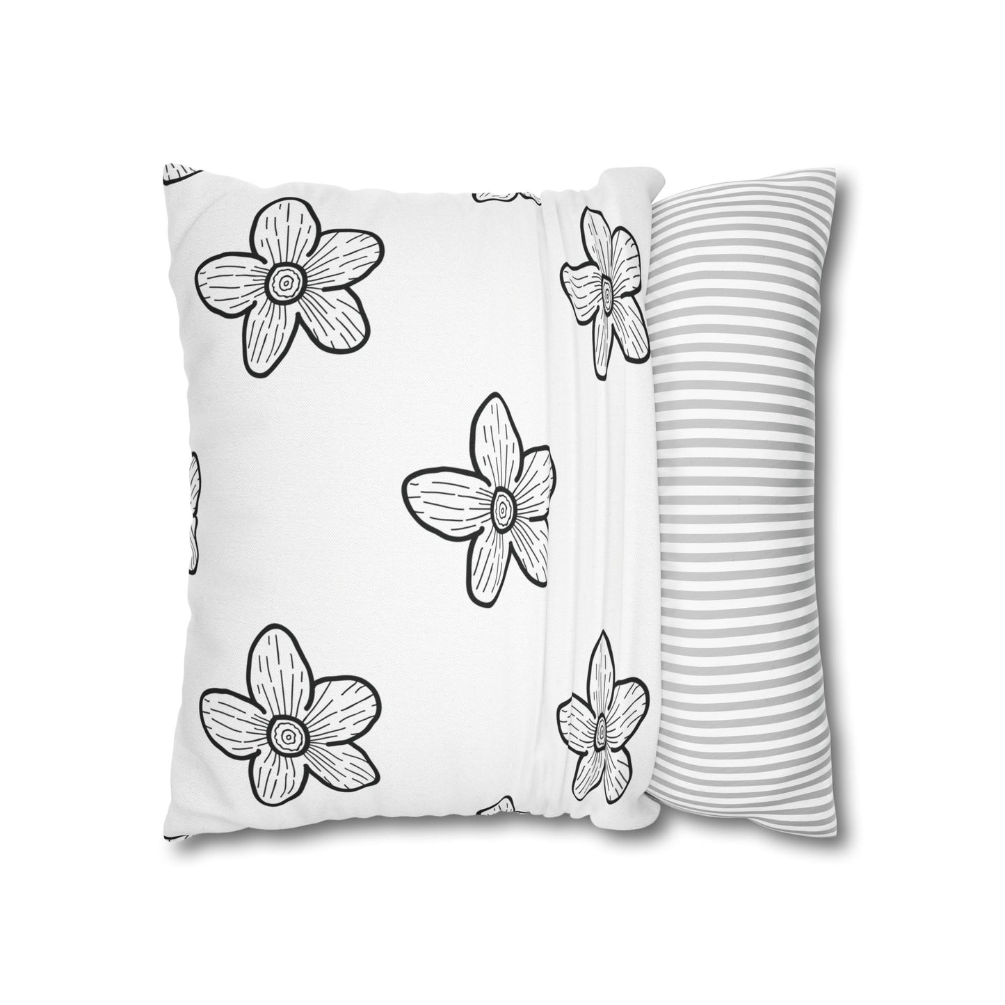 Chic Black and White Dragonfly Pillowcase, Home Decor, Floral Accent, Gift for Nature Lovers, Modern Bedroom, Relaxing Atmosphere