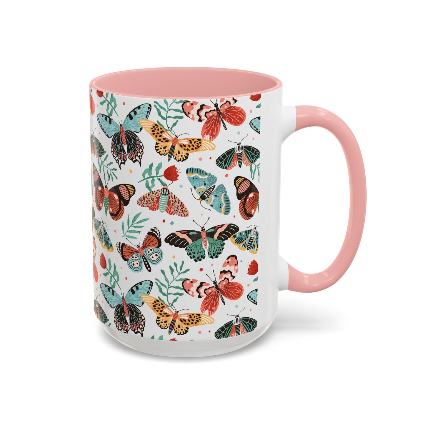 Mug Butterfly Breeze Turquoise and Rich Red