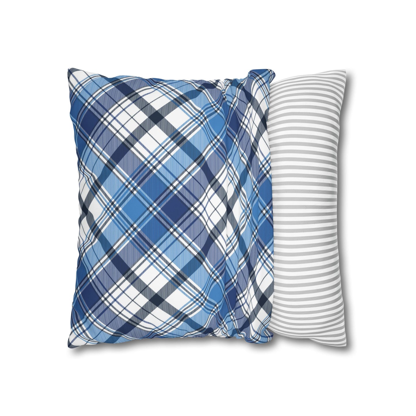 Plaid Decorative Pillowcase Cover, Cozy Home Accent, Throw Pillow, Bedroom Decor, Gifts for Him, Holidays, Blue Check Pattern