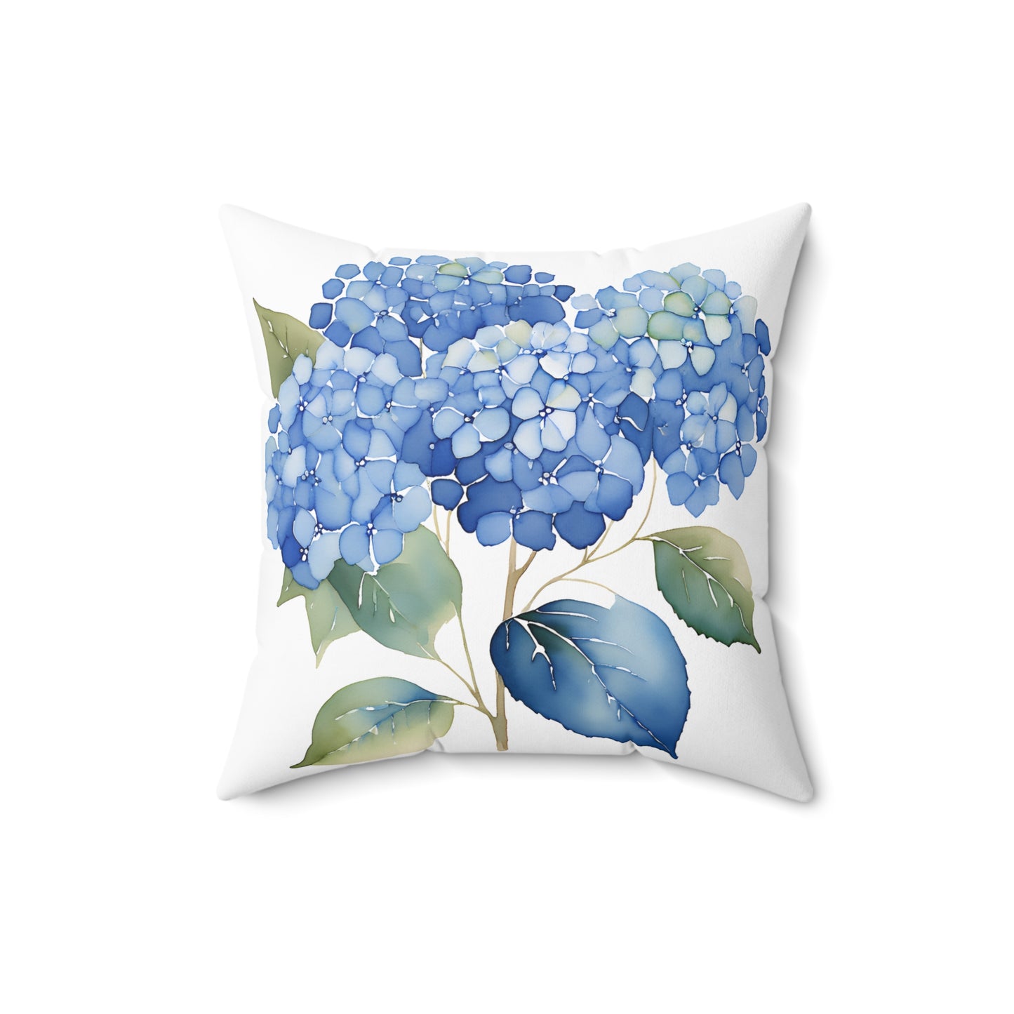 Blue Hygrangeas of Spun Polyester Square Pillow