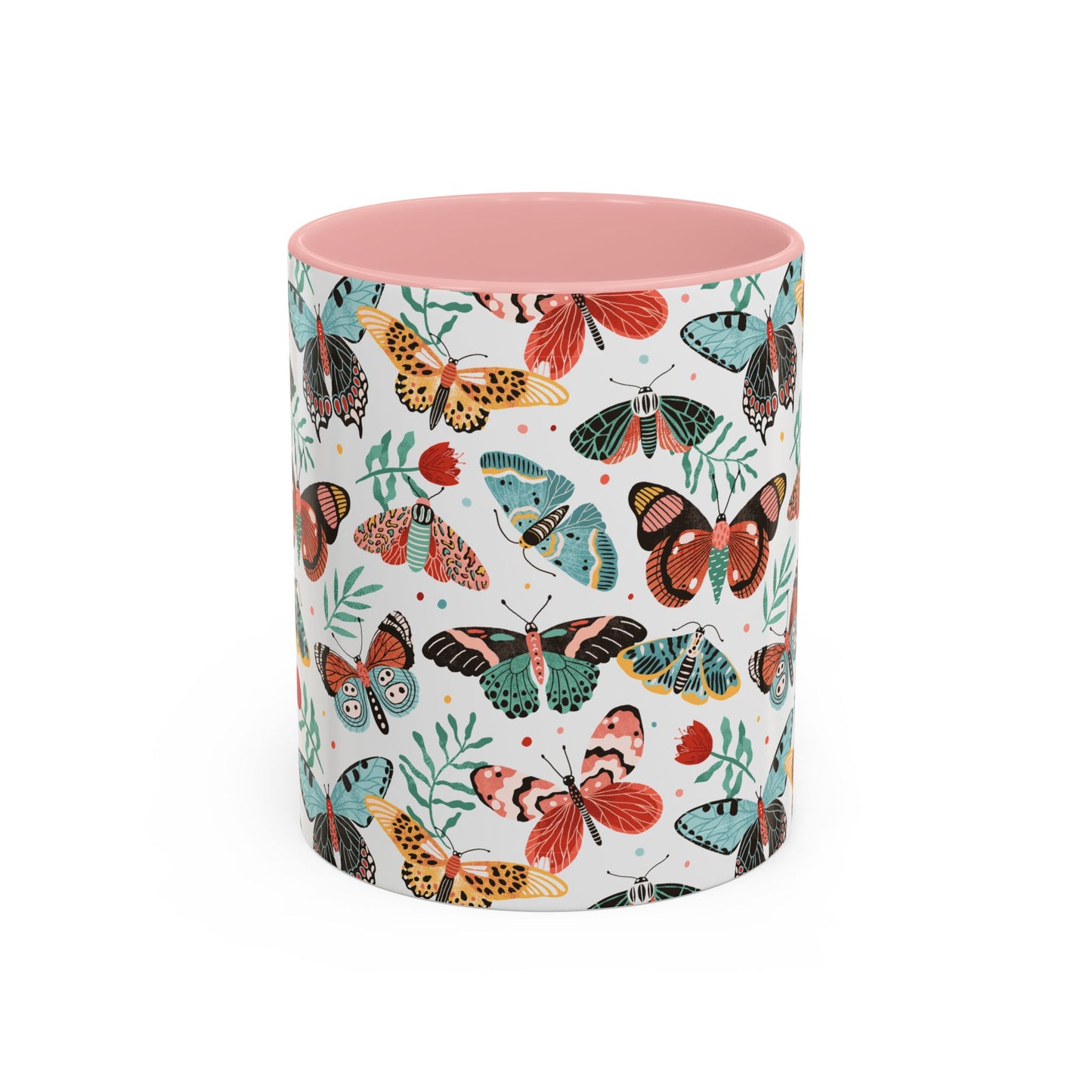 Mug Butterfly Breeze Turquoise and Rich Red
