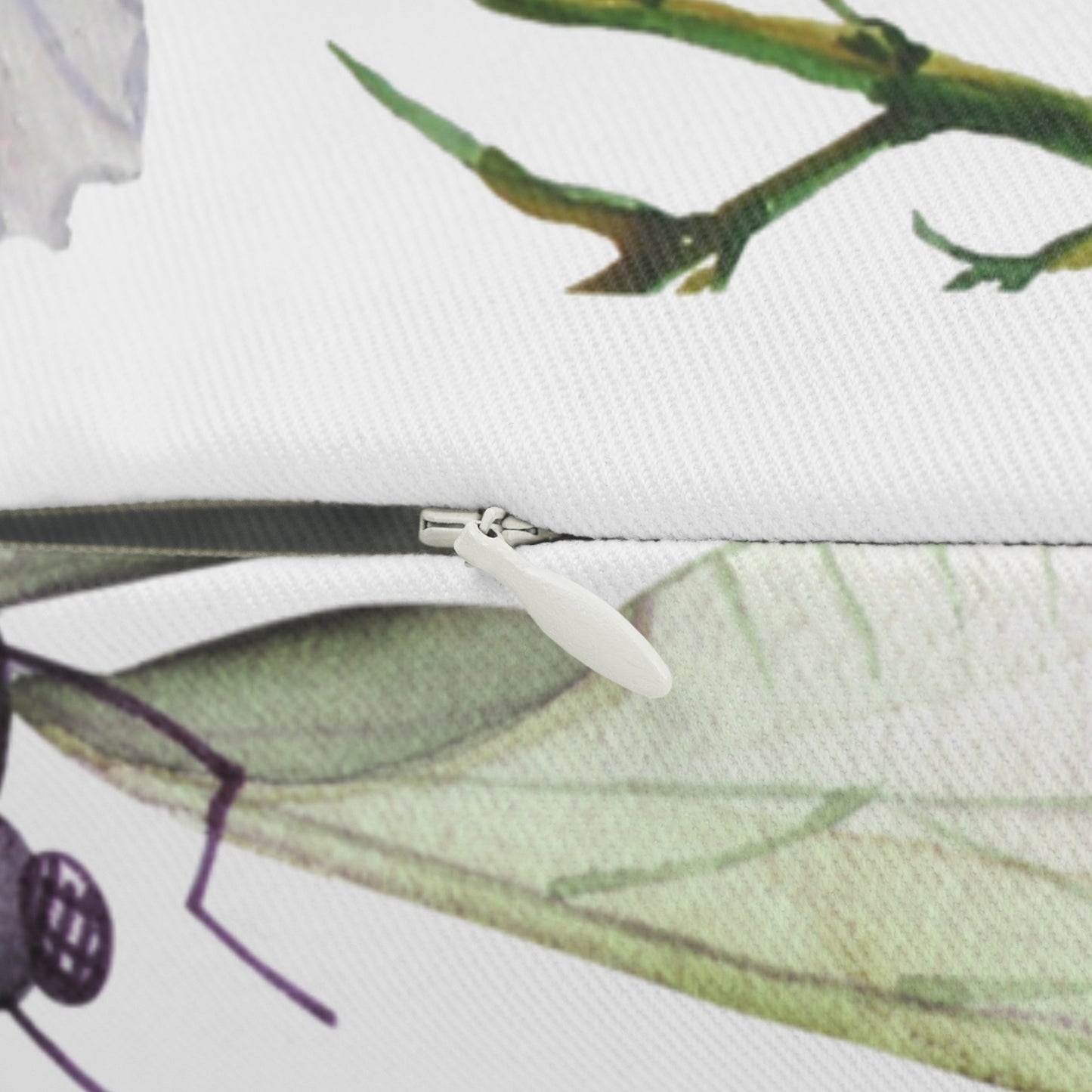 Floral and Meadow Dragonfly Lumbar Pillow - Nature-Inspired Home Decor, Cozy Sofa Cushion, Gift for Plant Lovers, Spring Decoration, Botanical Pillow
