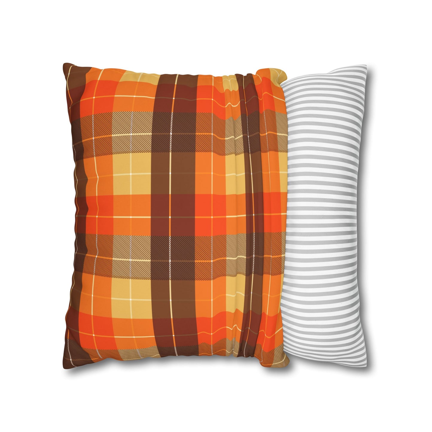 Autumn Plaid Pillowcase, Cozy Home Decor, Seasonal Accent, Thanksgiving Decoration, Comfortable Throw Pillow, Fall Vibes