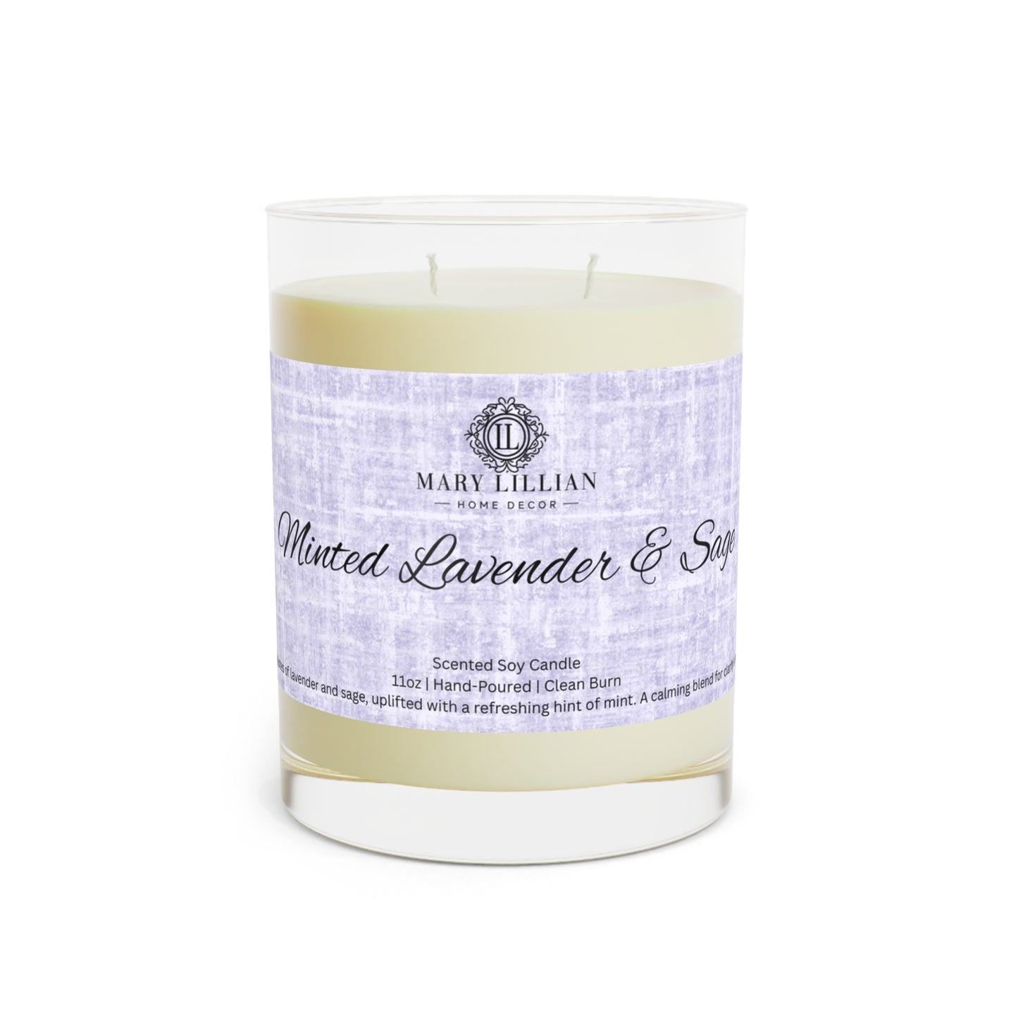 Minted Lavender & Sage Scented Candle - 11oz Glass Aromatherapy