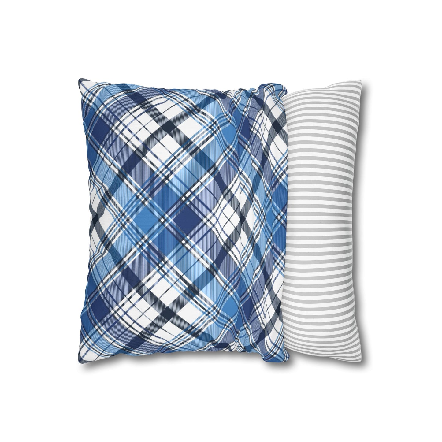 Plaid Decorative Pillowcase Cover, Cozy Home Accent, Throw Pillow, Bedroom Decor, Gifts for Him, Holidays, Blue Check Pattern