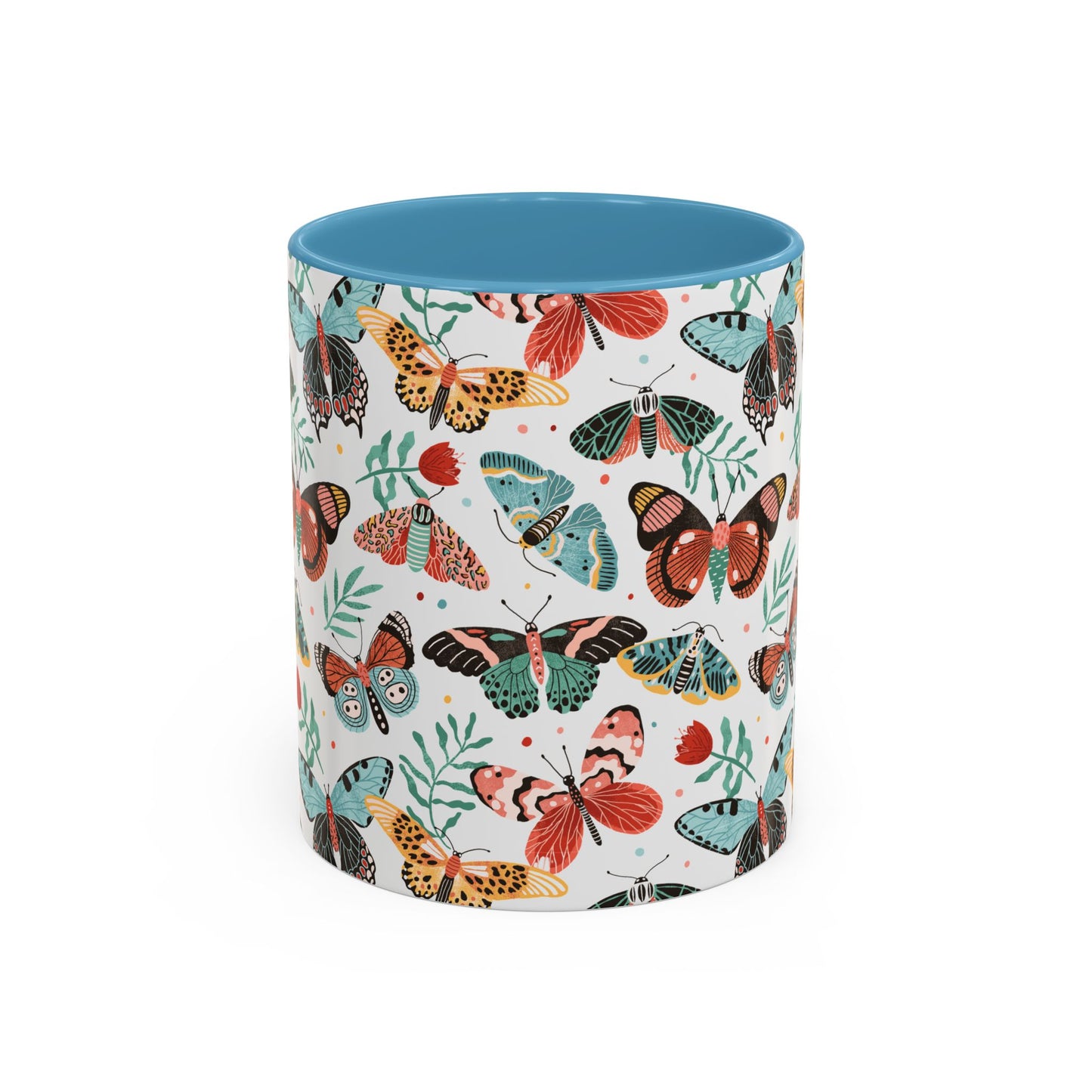 Mug Butterfly Breeze Turquoise and Rich Red
