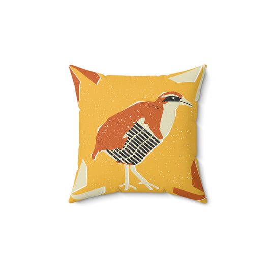 Rustic Tribal Boho Partridge Design Decorative Pillow for Cozy Spaces, Unique Throw Pillow, Home Decor Accent, Gift for Bird Lovers, Modern Patterned Cushion