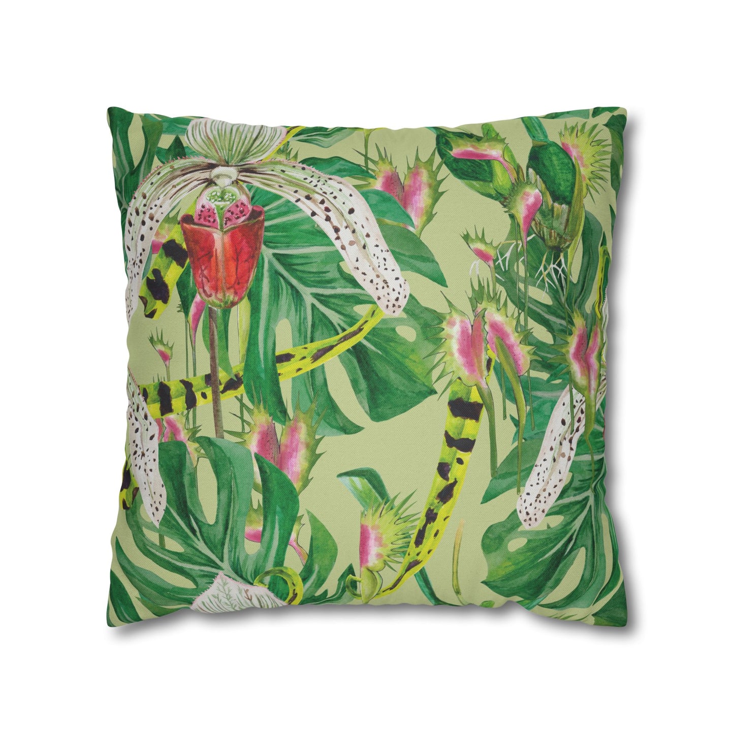 Tropical Floral Pillowcase | Decorative Home Accent, Botanical Throw Pillow, Bohemian Décor, Gift for Plant Lovers, Summer Home Style
