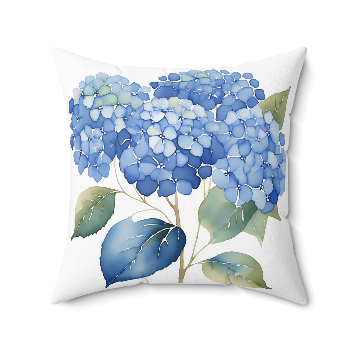 Blue Hygrangeas of Spun Polyester Square Pillow