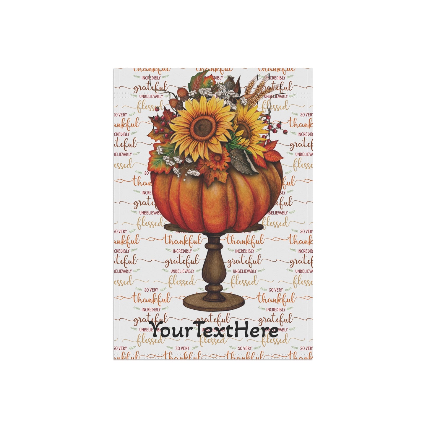 House Banner, Elegant Fall Pumpkin Display, Personalized Garden Flag, Autumn Home Decor, Thanksgiving Outdoor Sign