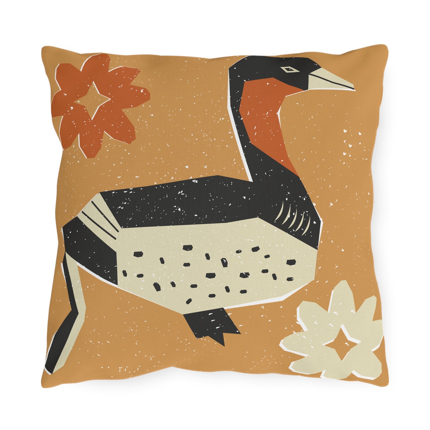 Tribal Design Rustic Goose Stylish Outdoor Pillow for Cozy Settings, Garden Decor, Boho Patio Accessories, Spring/Summer Vibes, Gift for Nature Lovers