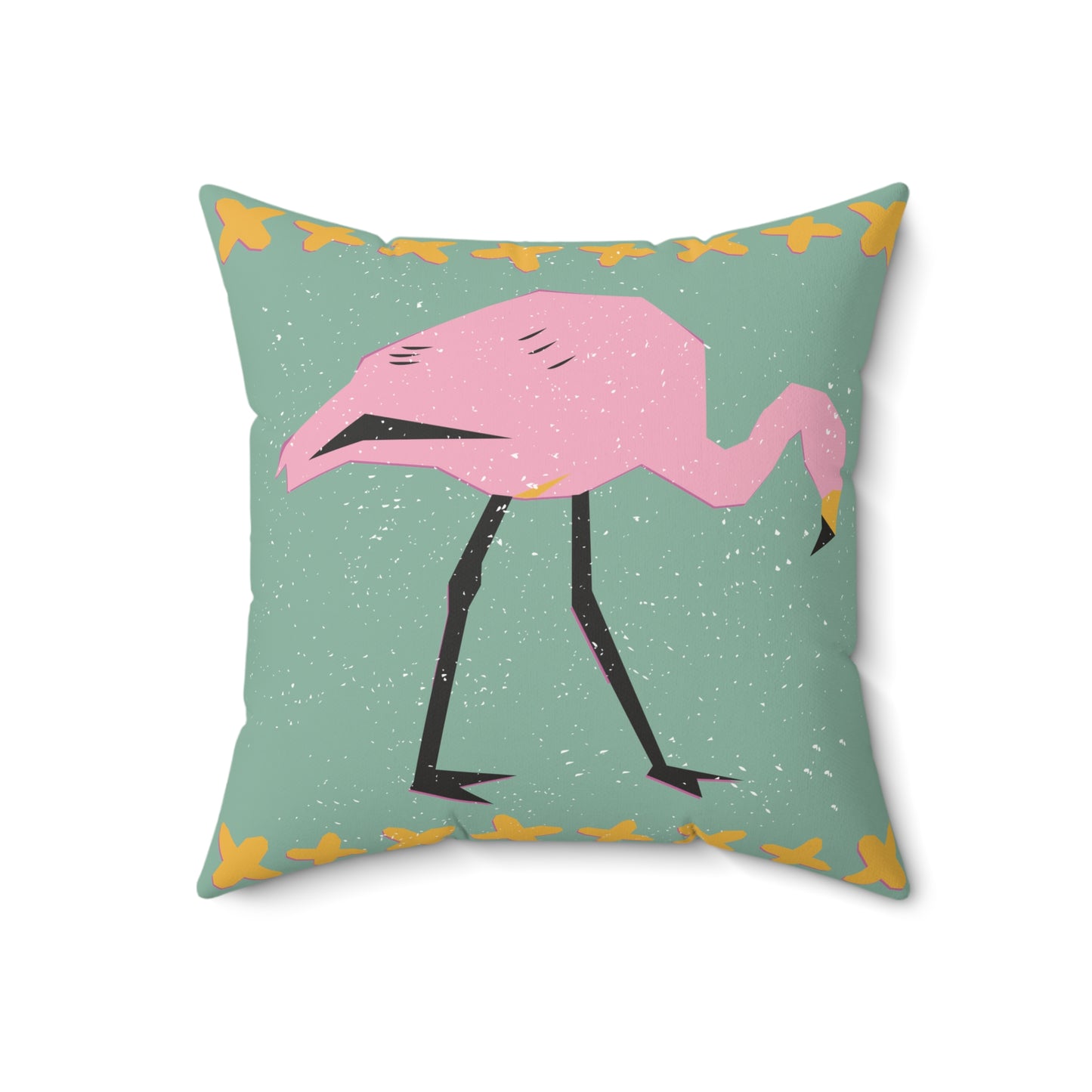 Tropical Flamingo Boho Tribal Throw Pillow, Decorative Cushion, Summer Home Decor, Bird Accent Pillow, Seasonal Gift Idea