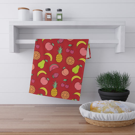 Fruitful Whimsy: A Tea Towel Delight - Dark Red - FWTT