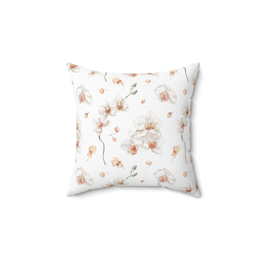 Coral Grace Throw Pillow – White Orchid Blossoms & Soft Brown Pattern on Muted Coral Modern Home Decor, Cozy Living Room Accessory, Gift for Her, Decorative Cushion, [...]
