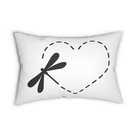 Dragonfly Love Lumbar Pillow | Boho Home Decor, Gift for Nature Lovers, Cozy Throw Cushion, Sofas & Beds, Modern Farmhouse Style